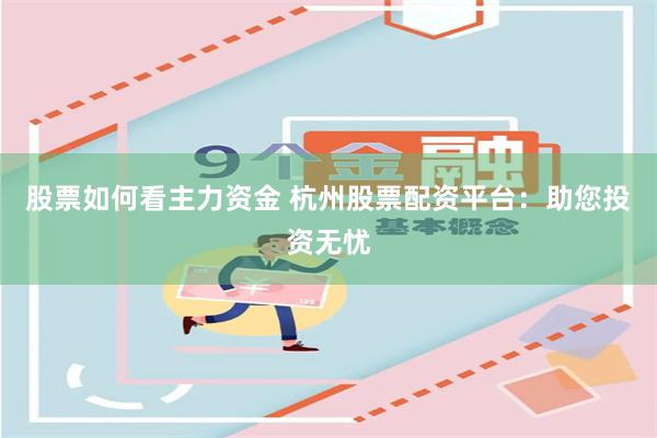 股票如何看主力资金 杭州股票配资平台：助您投资无忧